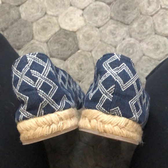 MyMu Blue White Canvas Espadrilles Flats Slip On Shoes NWOT Women's Sz 40 M - Picture 6 of 9